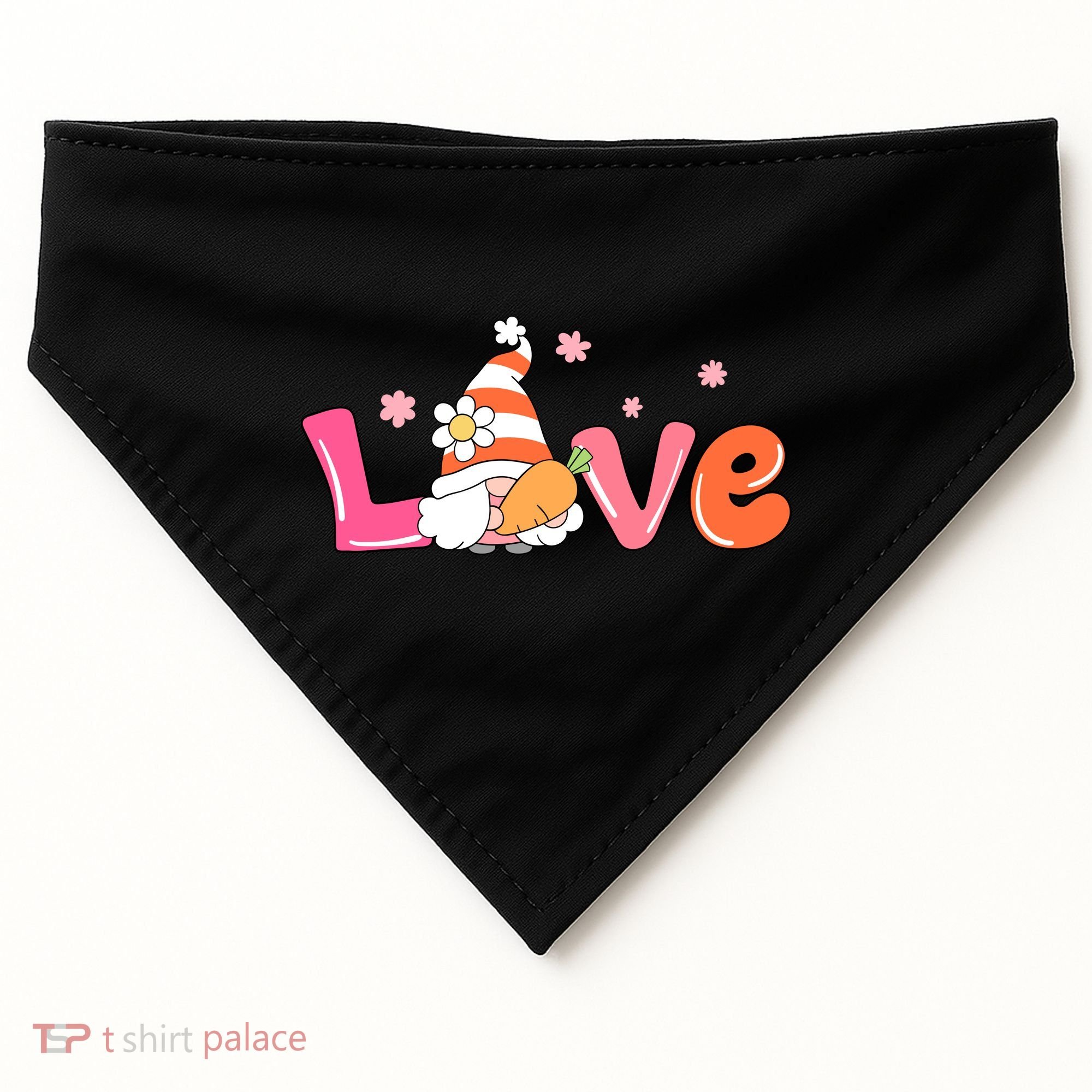 Love Gnome Easter Spring Cute USA-Made Doggie Bandana