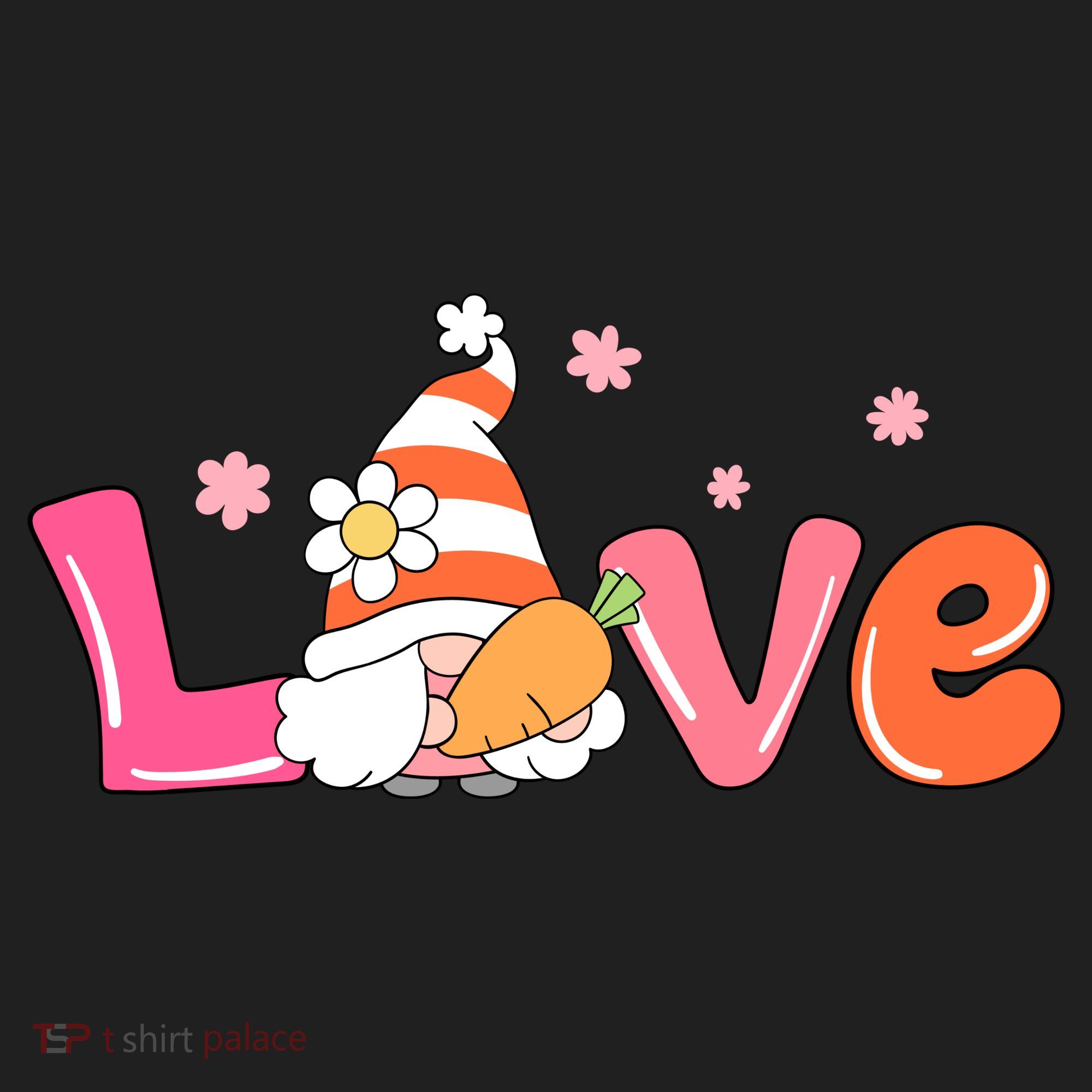 Love Gnome Easter Spring Cute Golf Towel