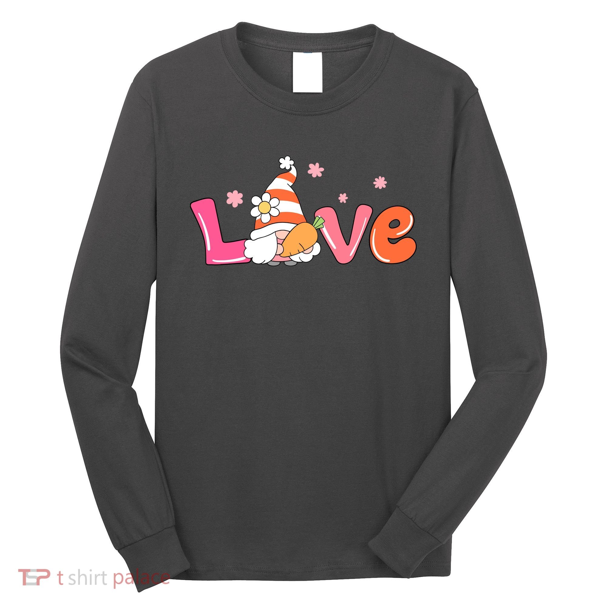 Love Gnome Easter Spring Cute Long Sleeve Shirt