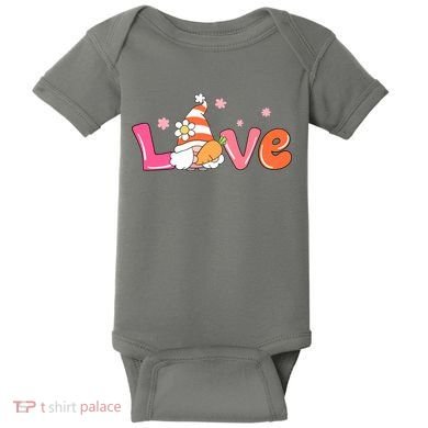 Love Gnome Easter Spring Cute Baby Bodysuit
