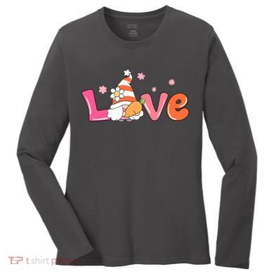Love Gnome Easter Spring Cute Women's Long Sleeve Shirt