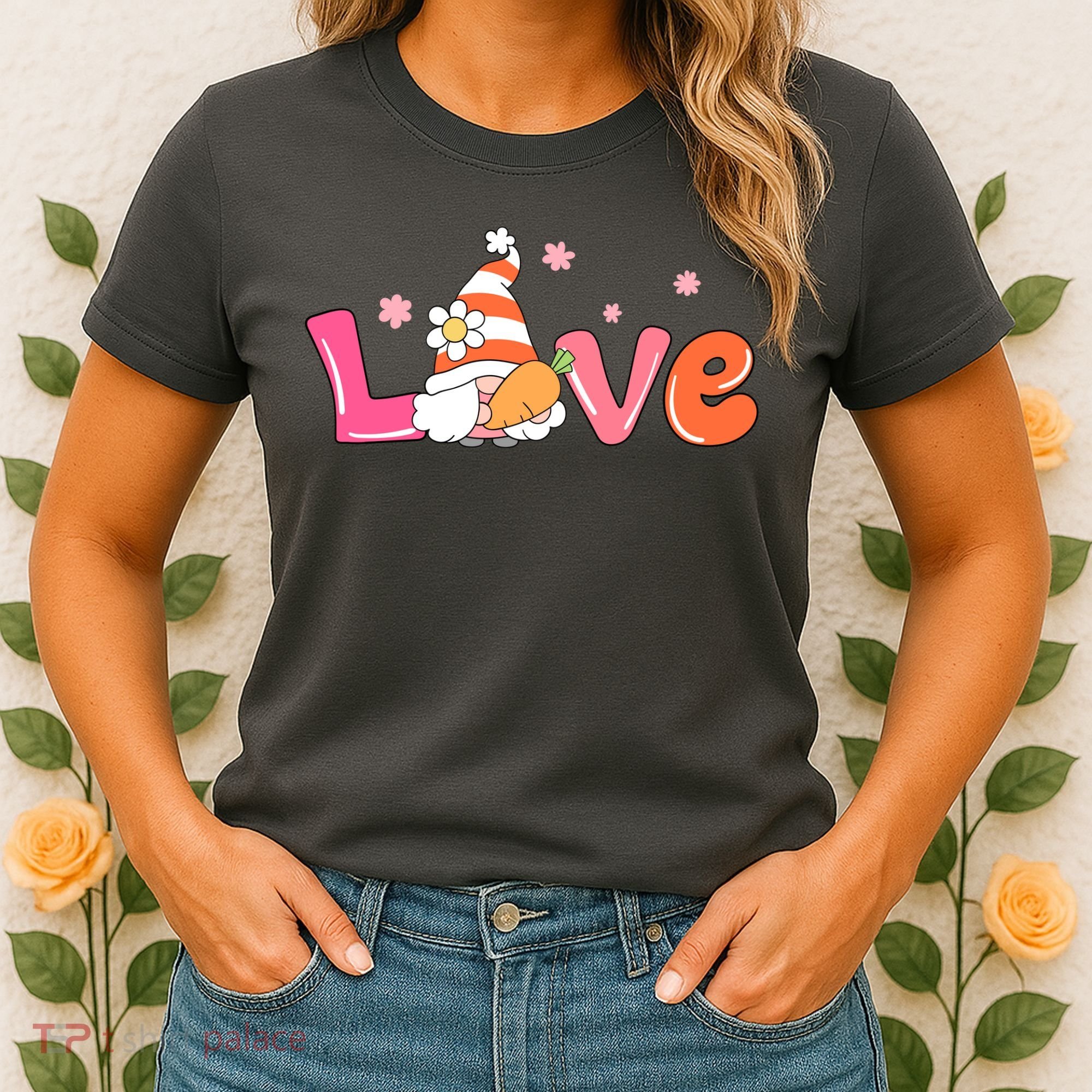 Love Gnome Easter Spring Cute Women's T-Shirt