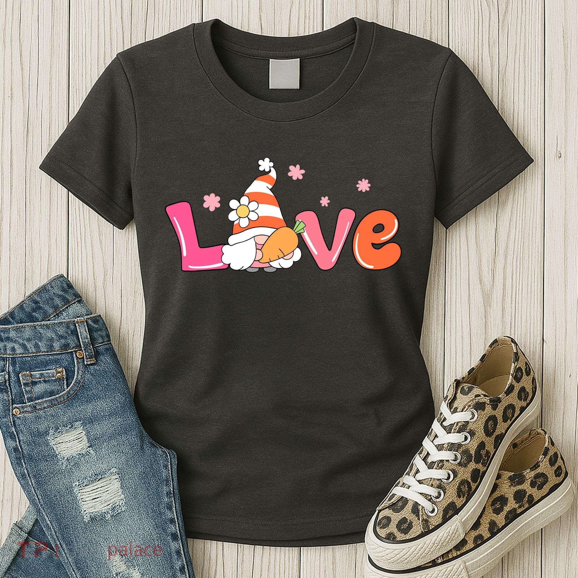 Love Gnome Easter Spring Cute Women's T-Shirt