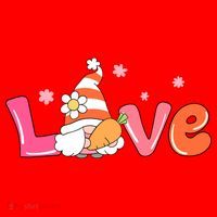 Love Gnome Easter Spring Cute Santa Hat thumb 1