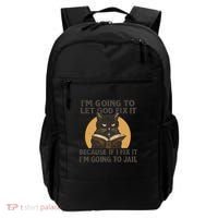 Let God Fix It - Cat Quote Backpack thumb 0