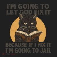 Let God Fix It - Cat Quote Hat thumb 2