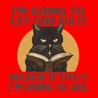 Let God Fix It - Cat Quote Santa Hat thumb 1