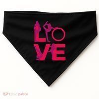 Love Gymnastics Funny Gymnast Turns Flips Girl Gift USA-Made Doggie Bandana thumb 0