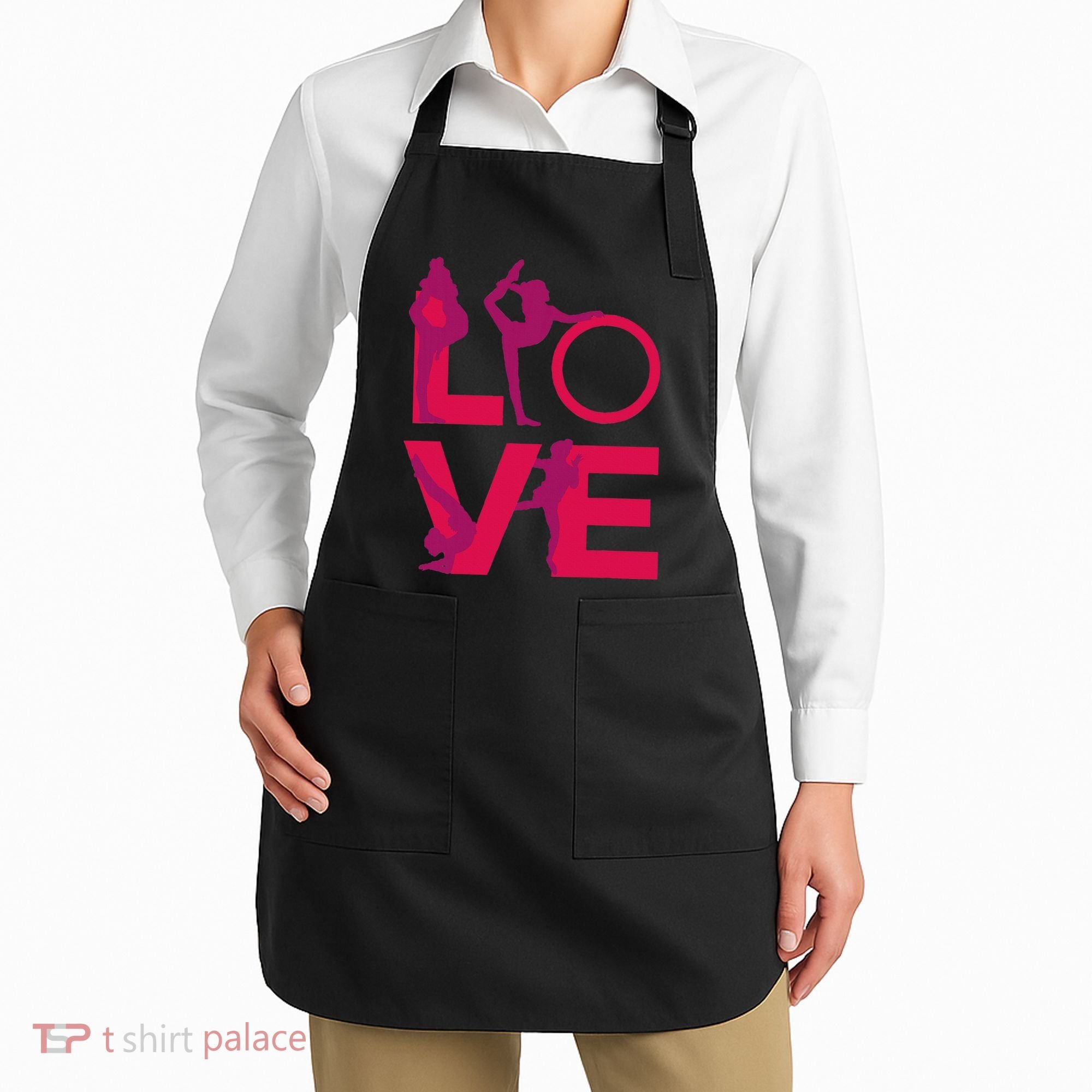 Love Gymnastics Funny Gymnast Turns Flips Girl Gift Apron