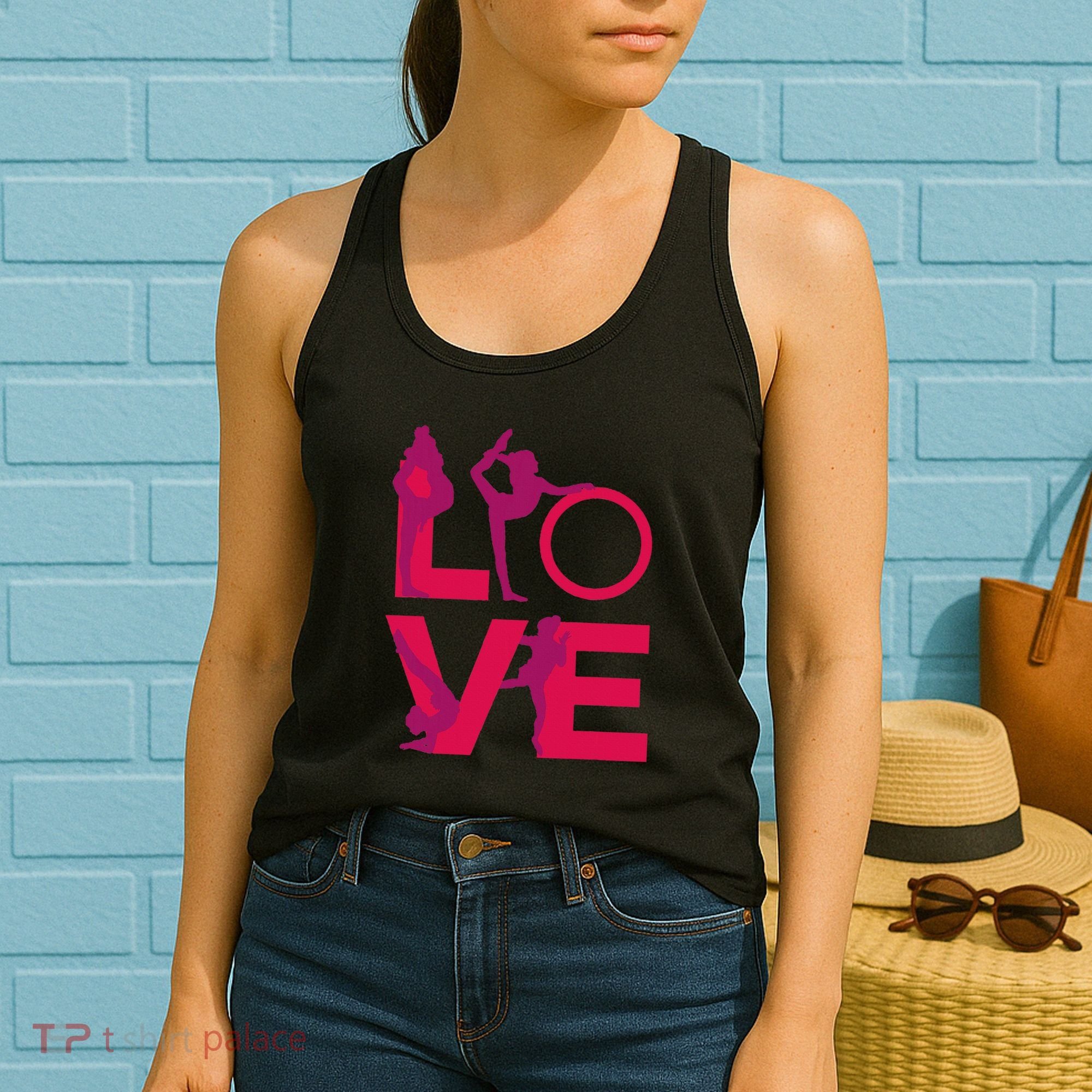 Love Gymnastics Funny Gymnast Turns Flips Girl Gift Women's Tank Top