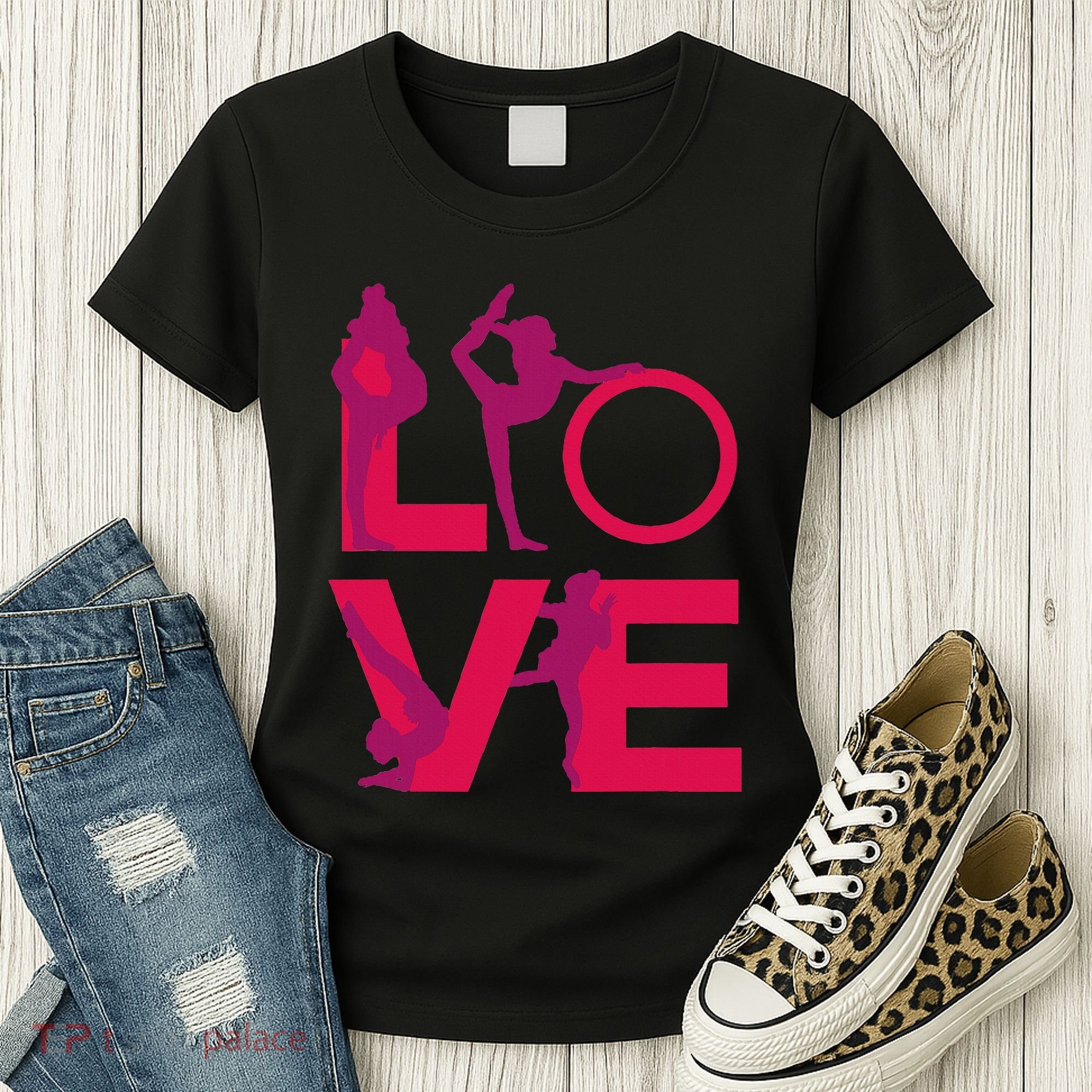 Love Gymnastics Funny Gymnast Turns Flips Girl Gift Women's T-Shirt