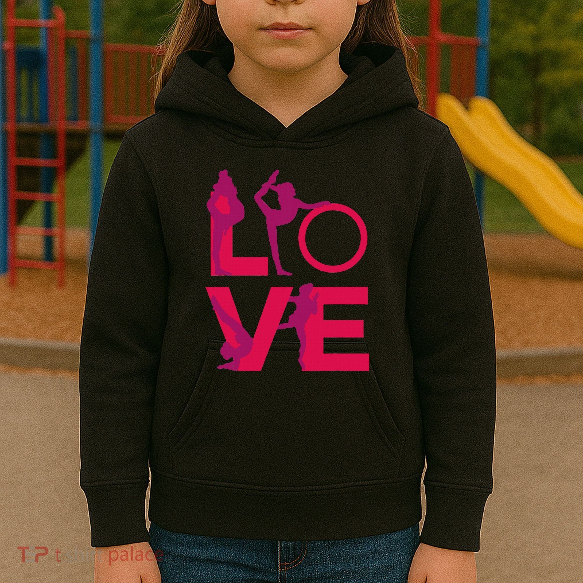 Love Gymnastics Funny Gymnast Turns Flips Girl Gift Kids Hoodie