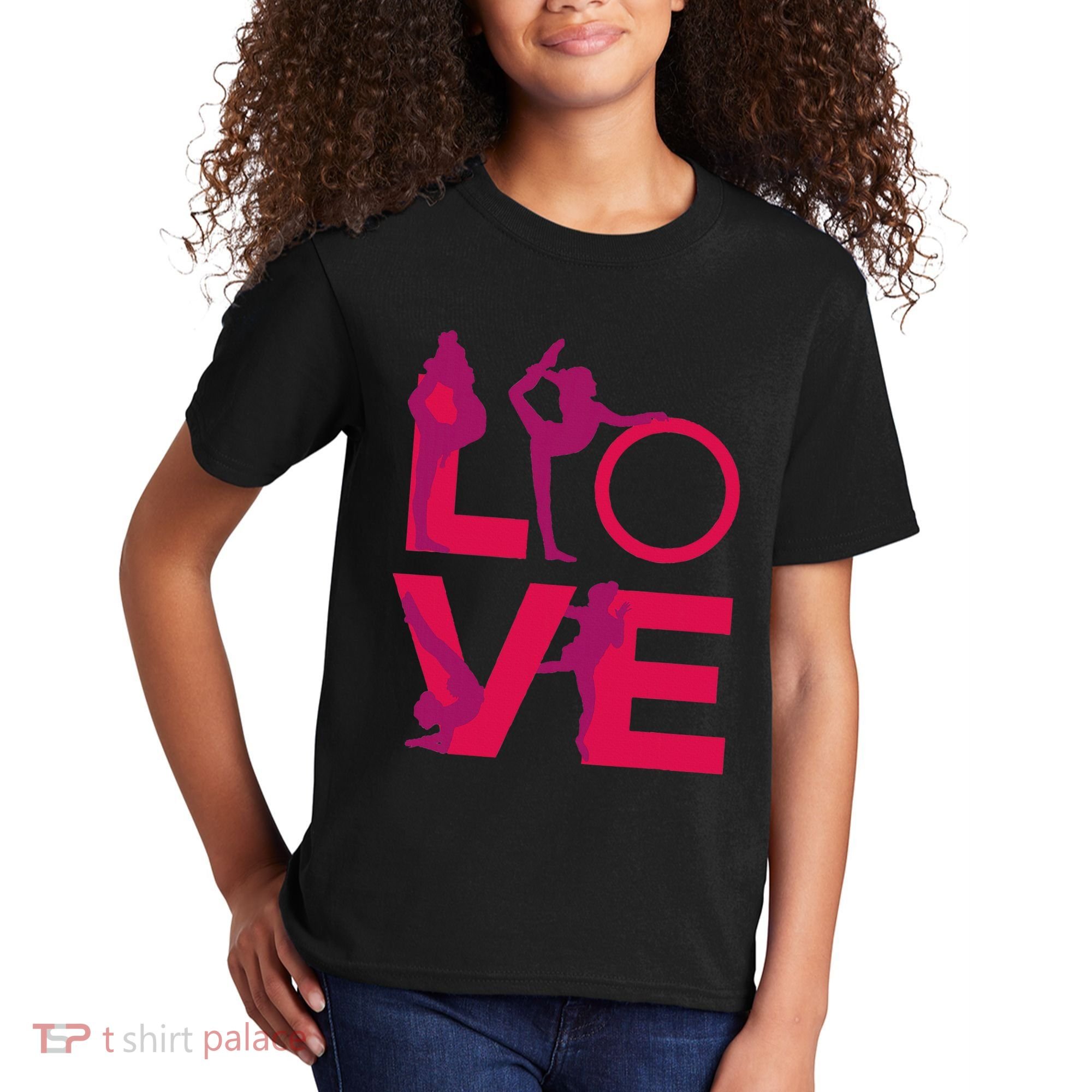 Love Gymnastics Funny Gymnast Turns Flips Girl Gift Kids T-Shirt