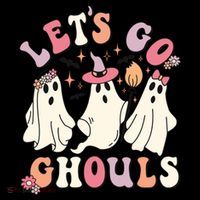 Let's Go Ghouls Funny Halloween Cute Groovy Ghost Retro Gift Coffee Mug thumb 5