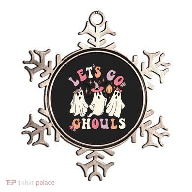 Let's Go Ghouls Funny Halloween Cute Groovy Ghost Retro Gift Ornament