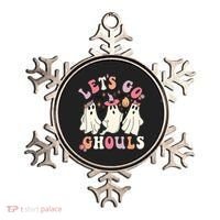 Let's Go Ghouls Funny Halloween Cute Groovy Ghost Retro Gift Ornament thumb 0