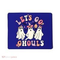 Let's Go Ghouls Funny Halloween Cute Groovy Ghost Retro Gift Mousepad thumb 0