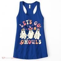 Let's Go Ghouls Funny Halloween Cute Groovy Ghost Retro Gift Women's Tank Top thumb 0