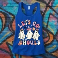 Let's Go Ghouls Funny Halloween Cute Groovy Ghost Retro Gift Women's Tank Top thumb 3