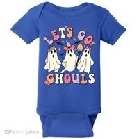 Let's Go Ghouls Funny Halloween Cute Groovy Ghost Retro Gift Baby Bodysuit thumb 0