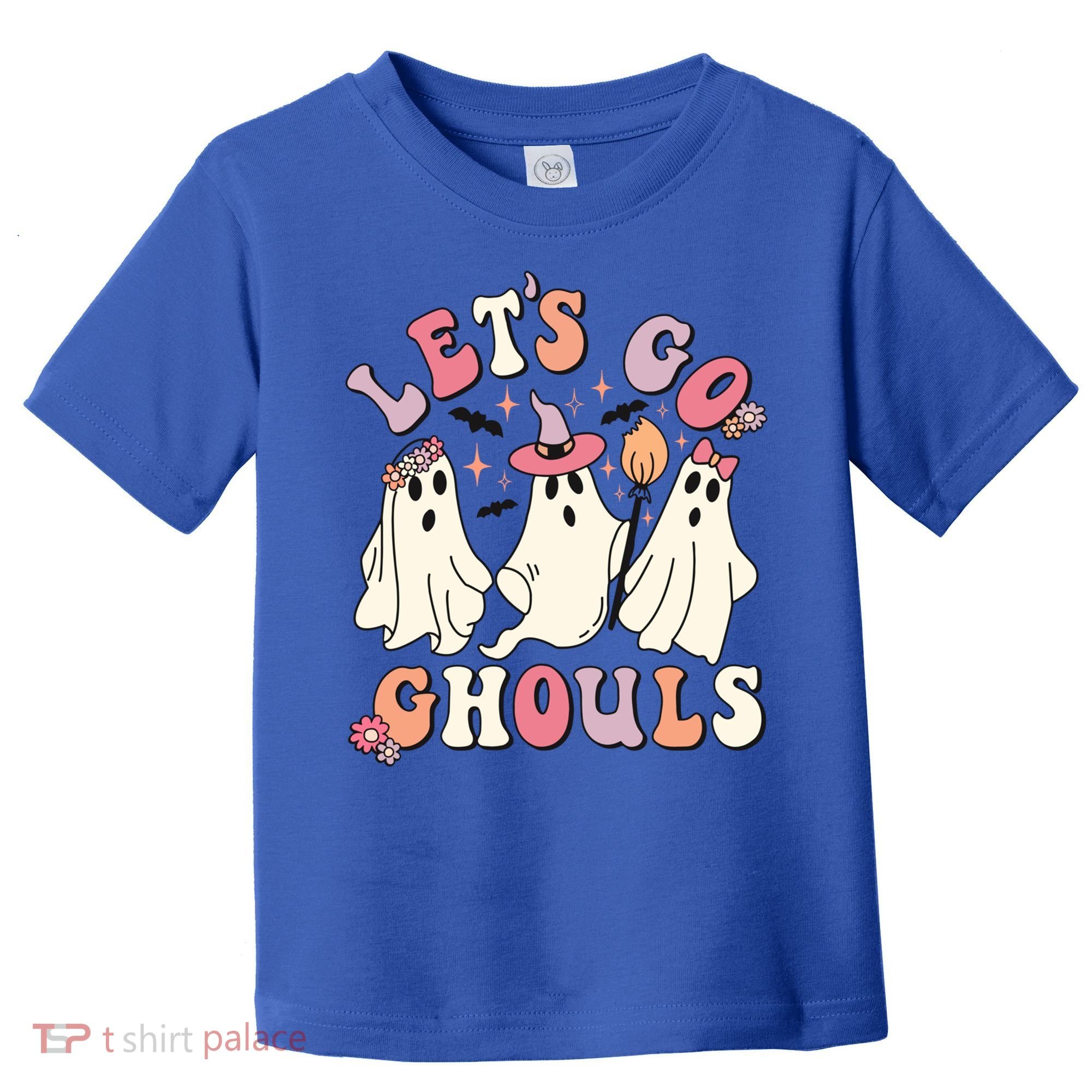 Let's Go Ghouls Funny Halloween Cute Groovy Ghost Retro Gift Toddler T-Shirt