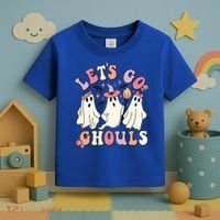 Let's Go Ghouls Funny Halloween Cute Groovy Ghost Retro Gift Toddler T-Shirt thumb 3