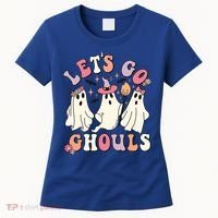 Let's Go Ghouls Funny Halloween Cute Groovy Ghost Retro Gift Women's T-Shirt thumb 0