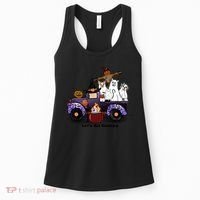 Let's Go Ghouls On Truck Funny Halloween Boo Witch Hat Cats Pumpkin Graphic Women's Tank Top thumb 0