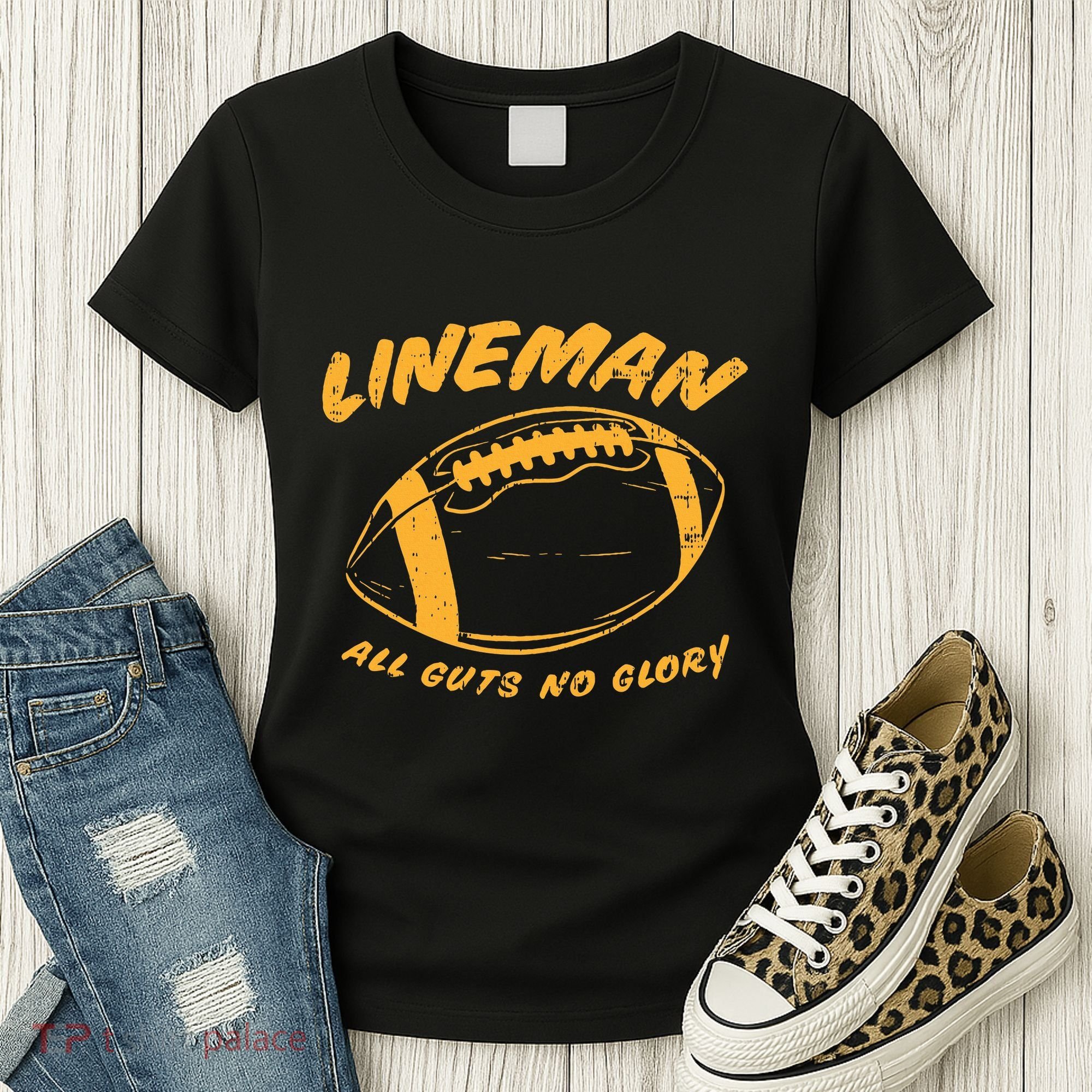 Lineman Guts Glory Funny American Football Gridiron Gift Women's T-Shirt