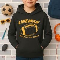Lineman Guts Glory Funny American Football Gridiron Gift Kids Hoodie thumb 2