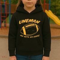 Lineman Guts Glory Funny American Football Gridiron Gift Kids Hoodie thumb 3