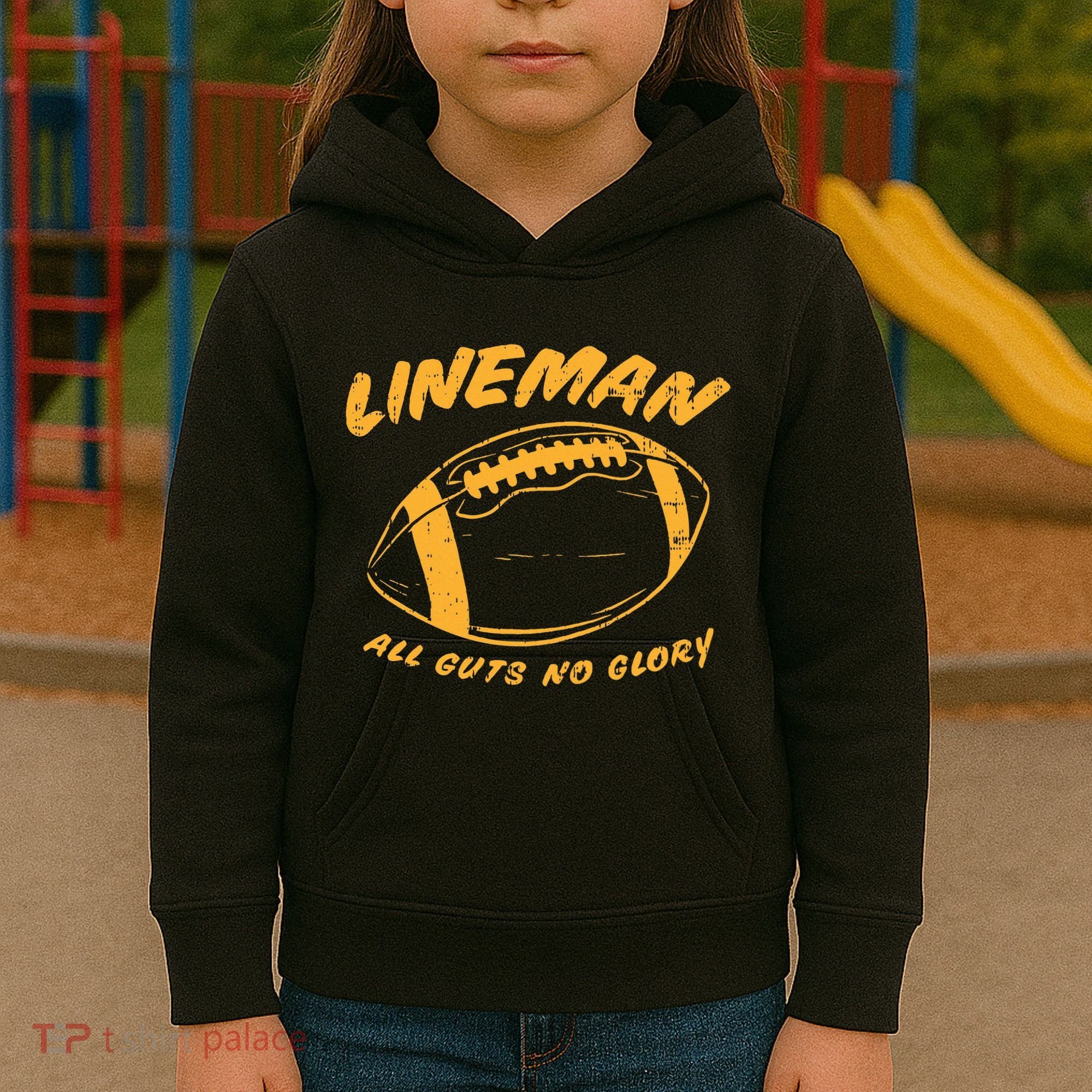 Lineman Guts Glory Funny American Football Gridiron Gift Kids Hoodie