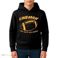 Lineman Guts Glory Funny American Football Gridiron Gift Kids Hoodie thumb 4