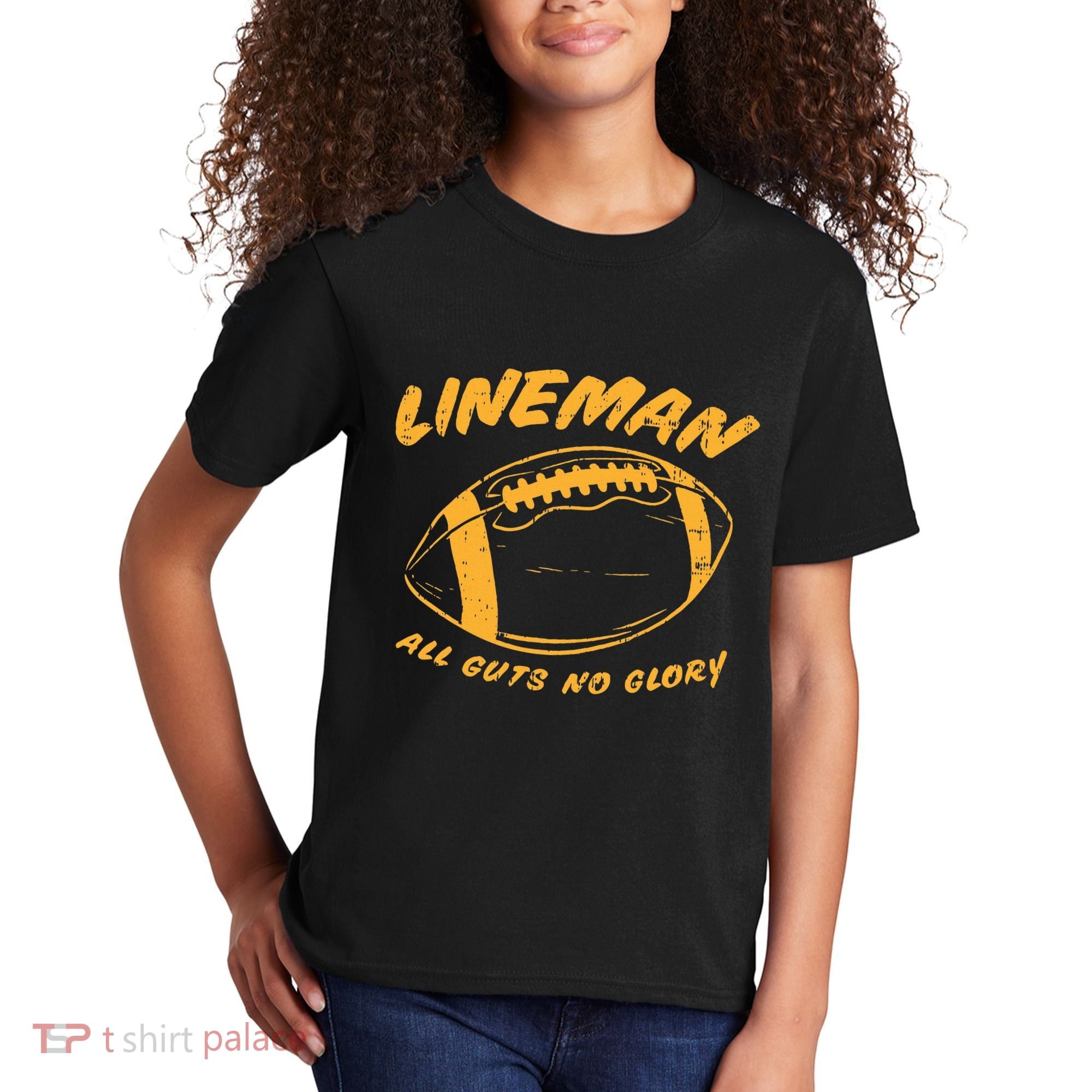 Lineman Guts Glory Funny American Football Gridiron Gift Kids T-Shirt
