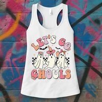 LetS Go Ghouls Halloween Ghost Outfit Costume Women's Tank Top thumb 3
