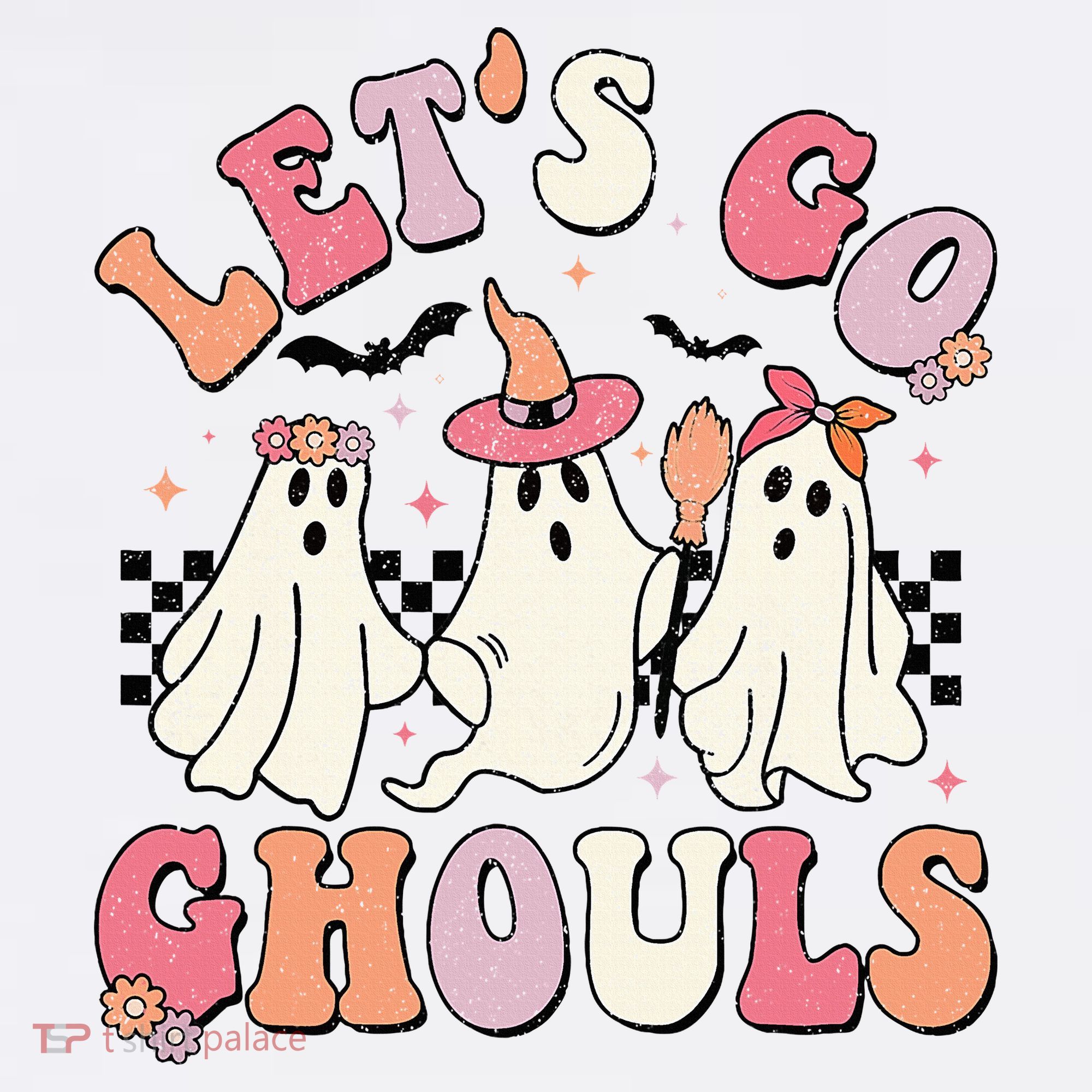 LetS Go Ghouls Halloween Ghost Outfit Costume Women's Tank Top