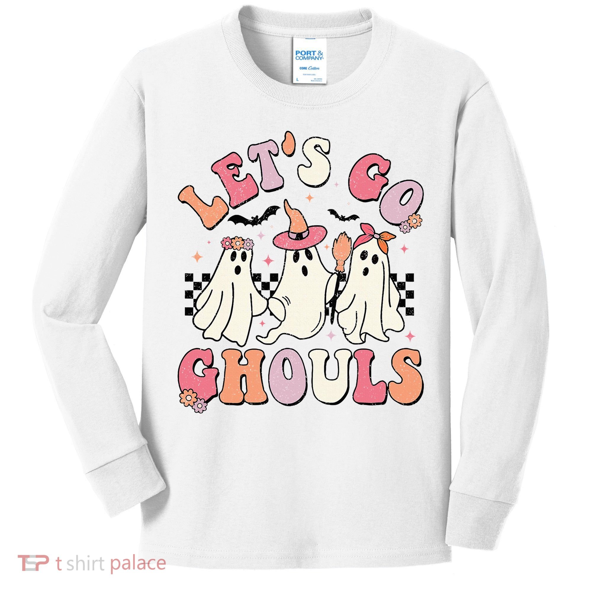 LetS Go Ghouls Halloween Ghost Outfit Costume Kids Long Sleeve Shirt
