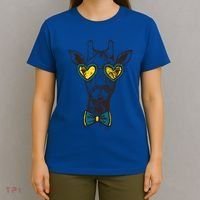 Love Giraffe Glasses Wildlife Wild Animal Gift T-Shirt thumb 4