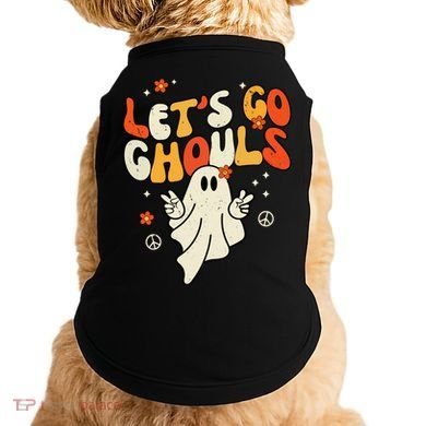 Lets Go Ghouls Ghost Retro Halloween Costume Doggie Tank