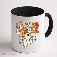 Lets Go Ghouls Ghost Retro Halloween Costume Coffee Mug thumb 1