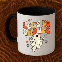 Lets Go Ghouls Ghost Retro Halloween Costume Coffee Mug thumb 2