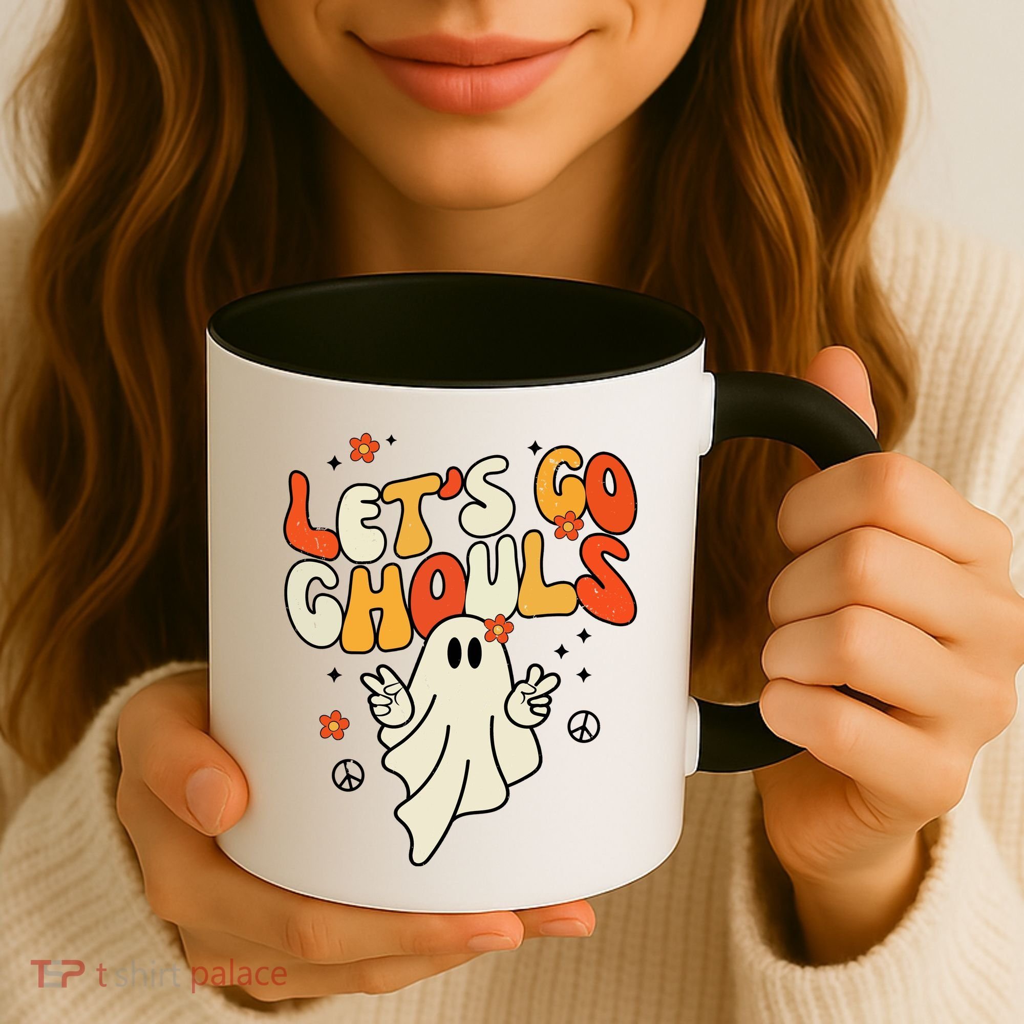 Lets Go Ghouls Ghost Retro Halloween Costume Coffee Mug