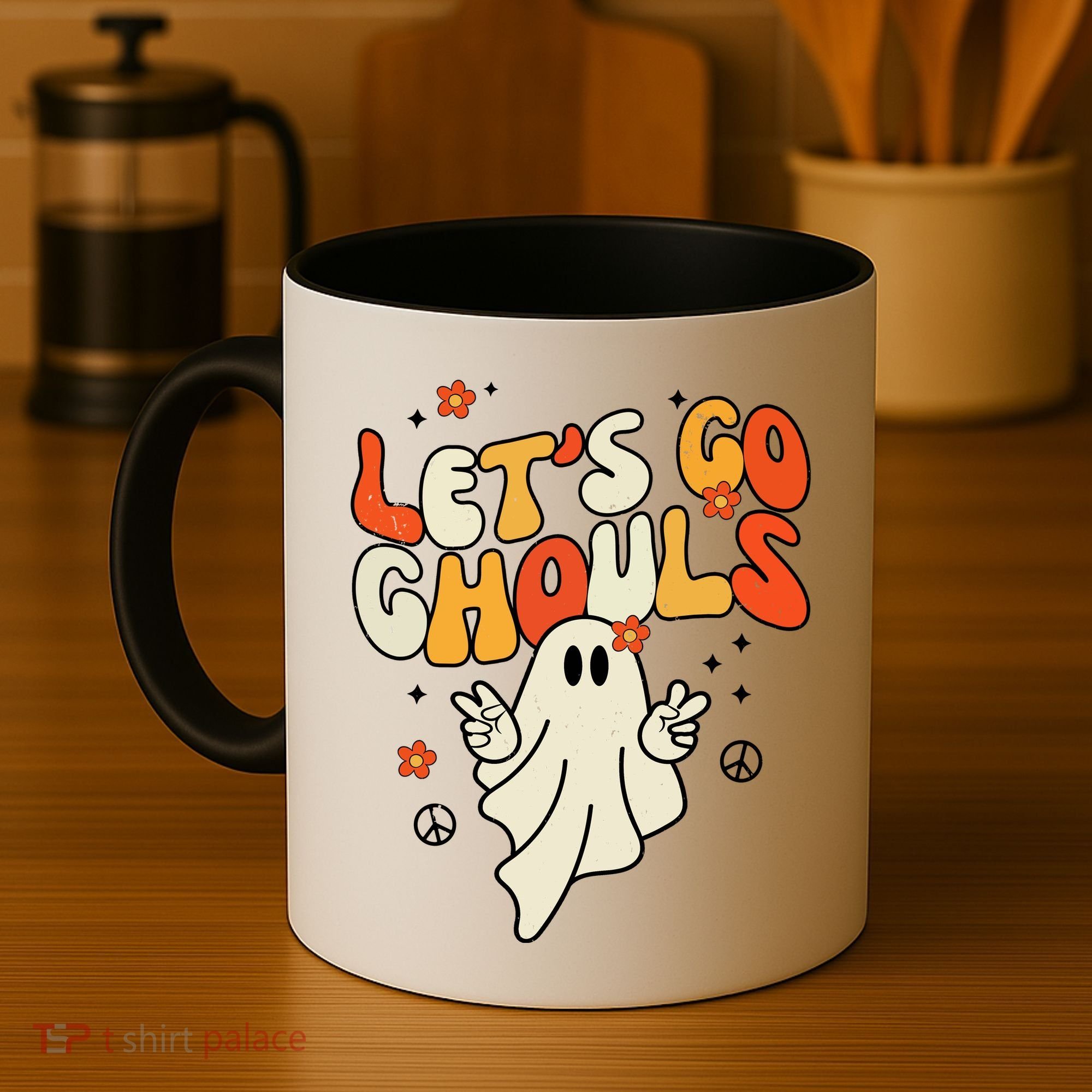 Lets Go Ghouls Ghost Retro Halloween Costume Coffee Mug
