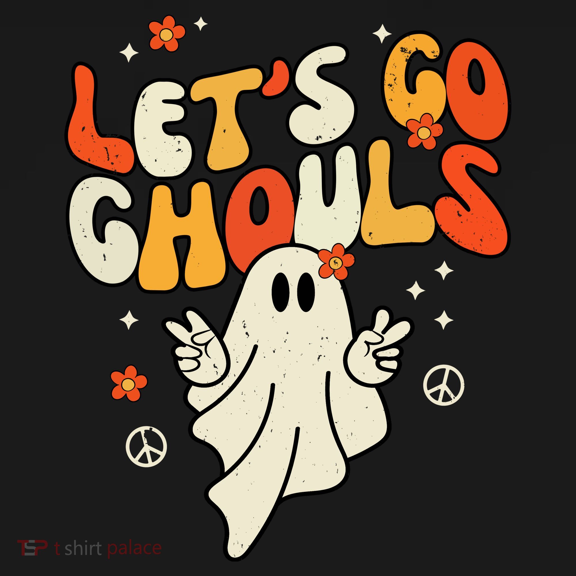 Lets Go Ghouls Ghost Retro Halloween Costume Women's Tank Top