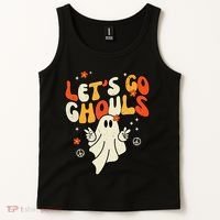 Lets Go Ghouls Ghost Retro Halloween Costume Tank Top thumb 2