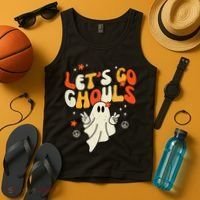 Lets Go Ghouls Ghost Retro Halloween Costume Tank Top thumb 4