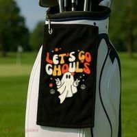 Lets Go Ghouls Ghost Retro Halloween Costume Golf Towel thumb 2