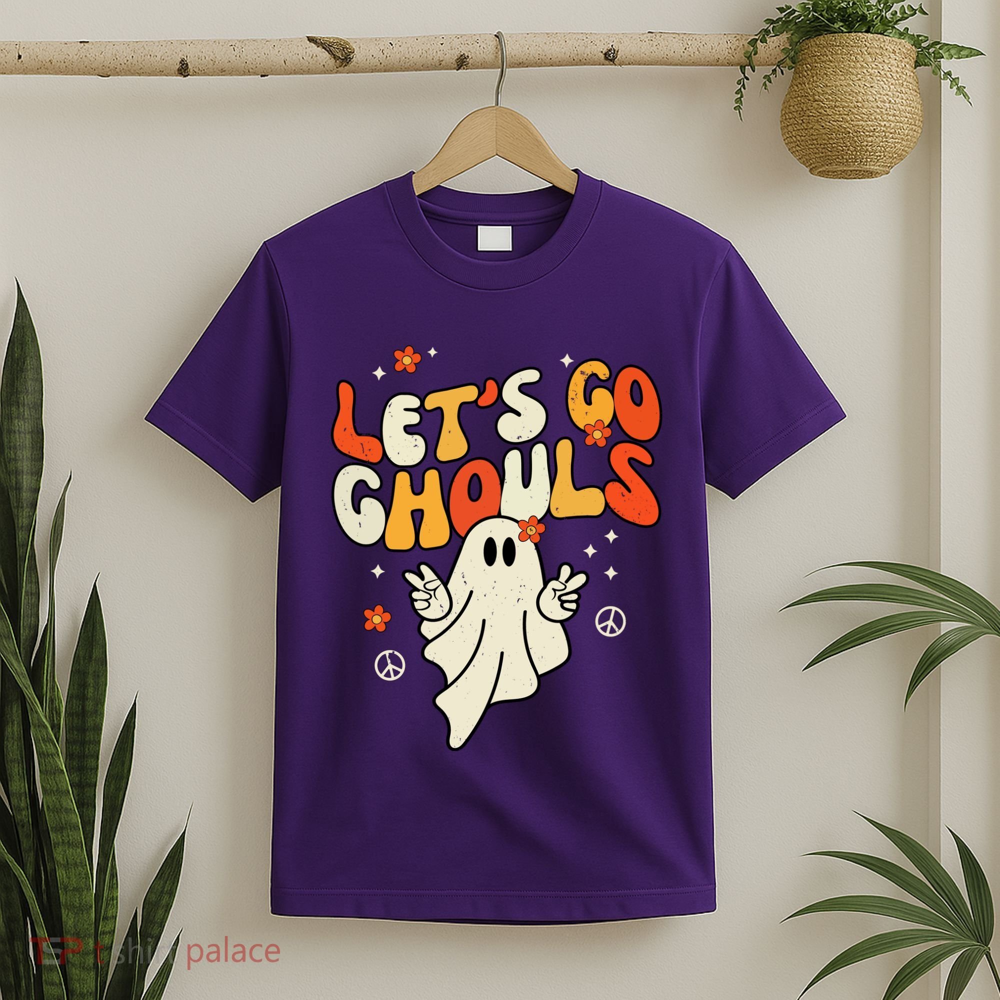 Lets Go Ghouls Ghost Retro Halloween Costume T-Shirt