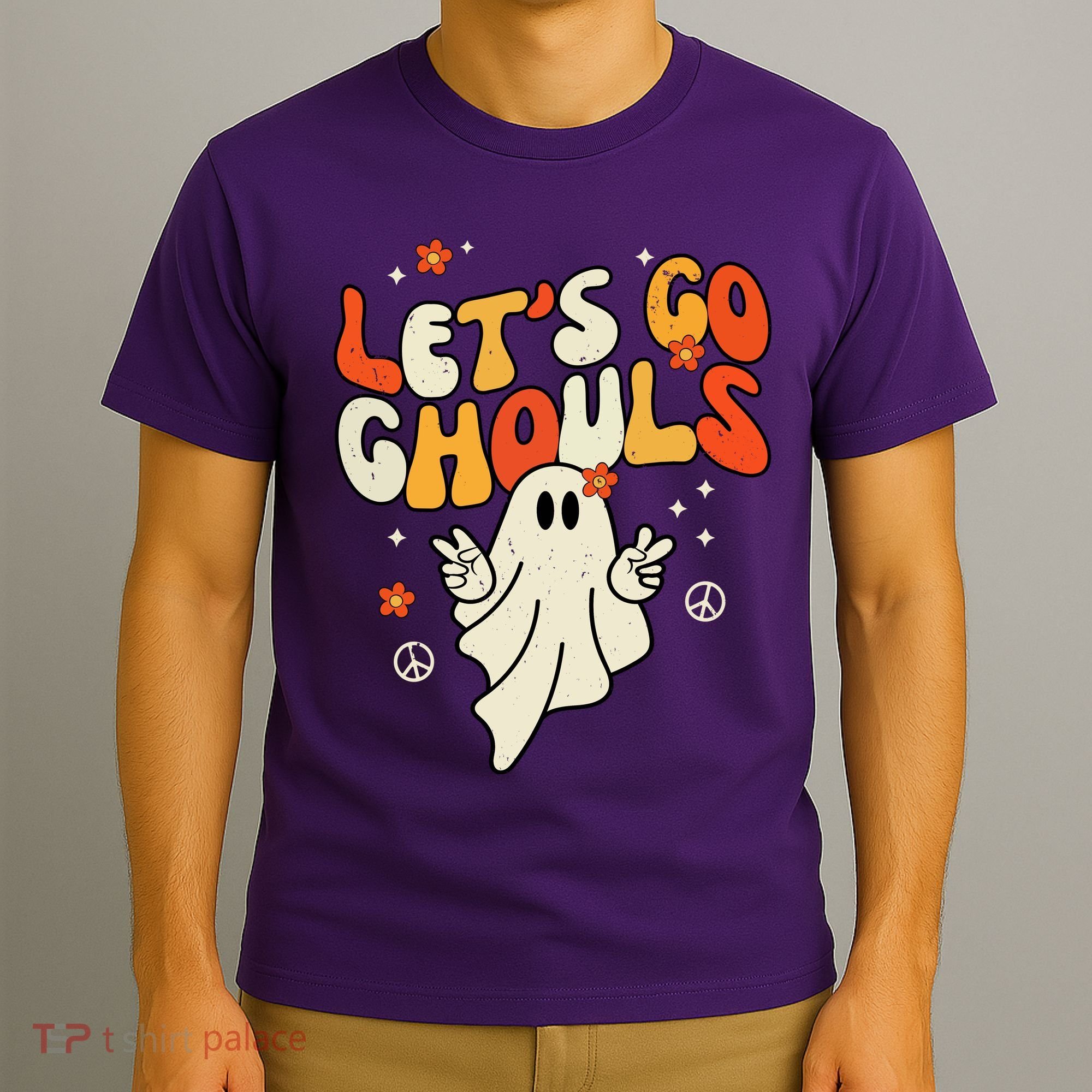 Lets Go Ghouls Ghost Retro Halloween Costume T-Shirt