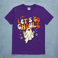 Lets Go Ghouls Ghost Retro Halloween Costume T-Shirt thumb 5